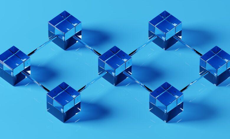 a group of blue cubes