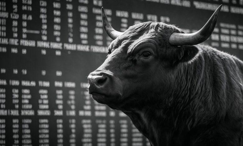 ai generated, stock market, bull, bear, securities, market, shares, shackles, price, boom, crash, bull market, speculation, economy, capital, investors, price trend, tendency, stockbroker, finance, black and white