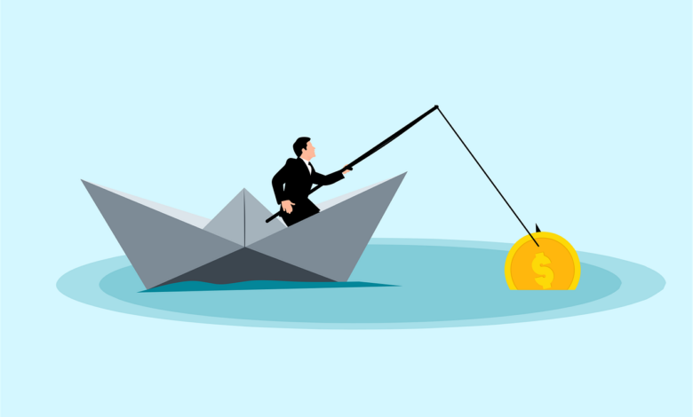businessman, fishing, money, business, opportunity, nature, cartoon, boat, loan, fish, sea, fisherman, coin, catching, finance, success, wealth, income, hook, profit, catch, passive, bait, interest, earning